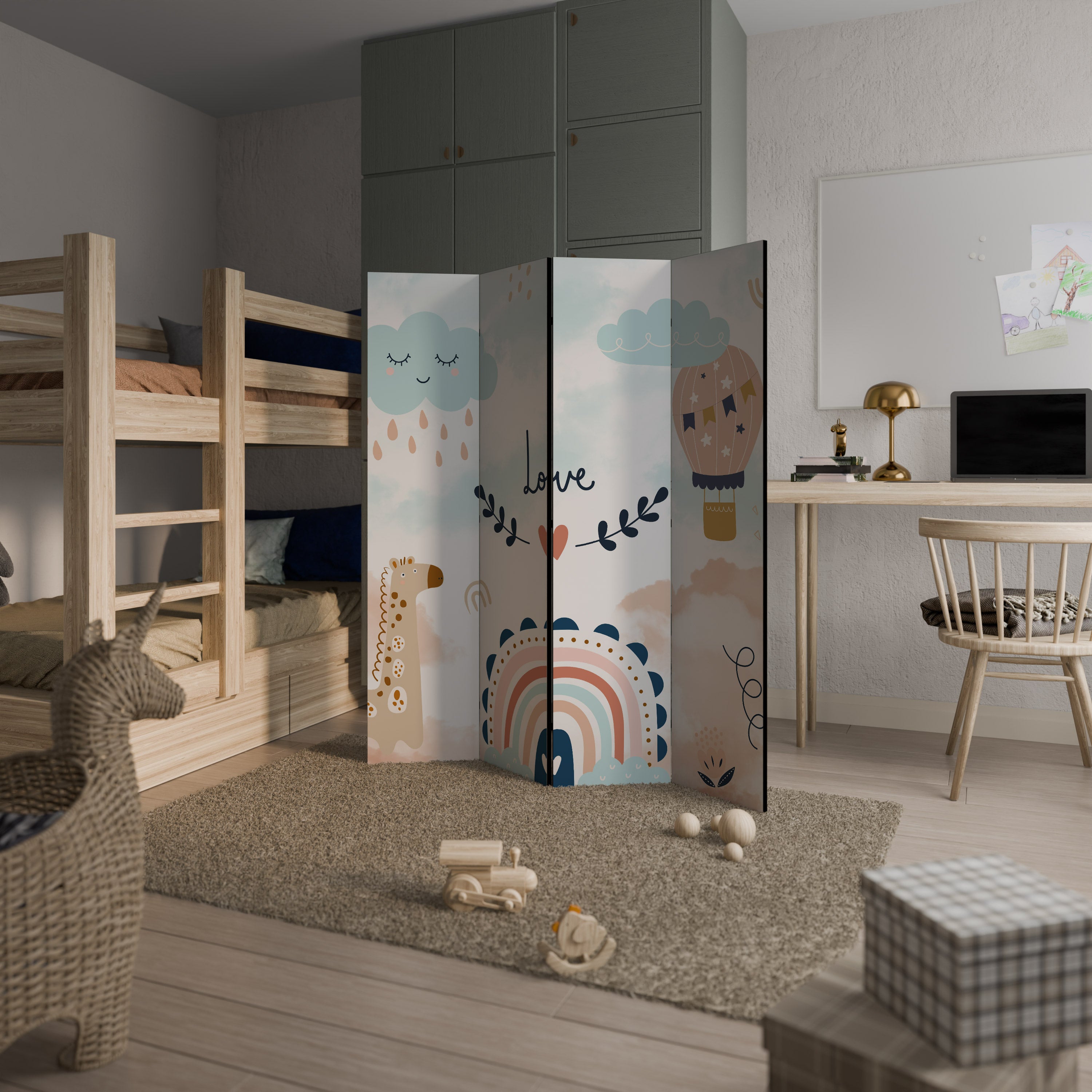 LOVELY DREAMS 4-Panel Room Divider