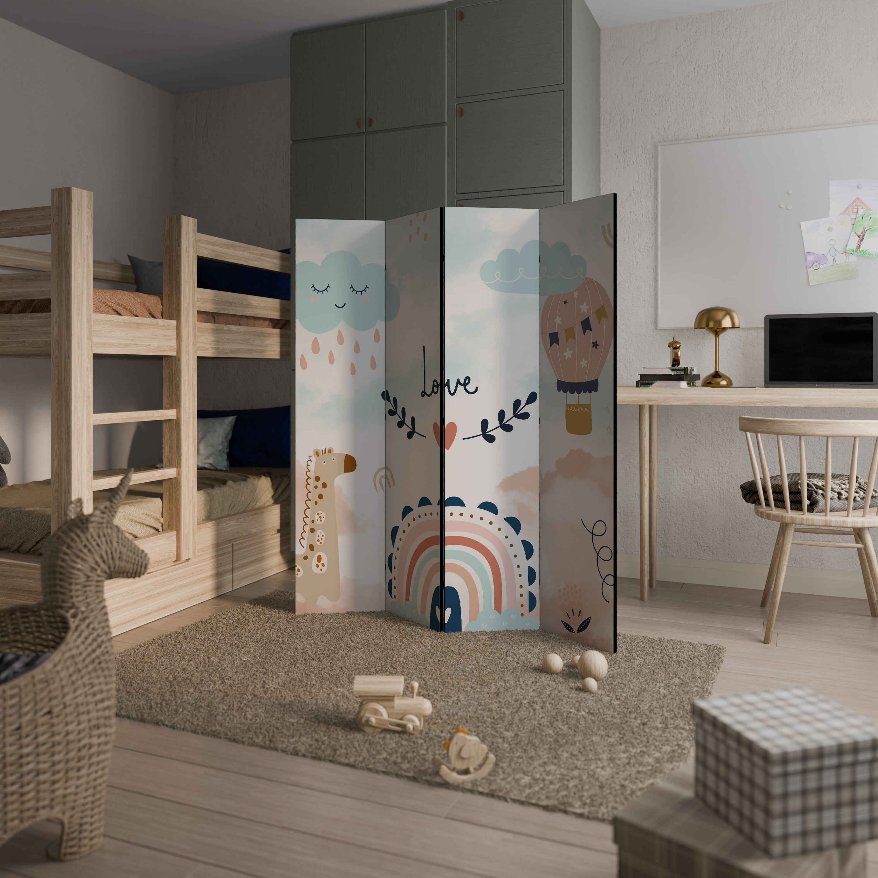 LOVELY DREAMS Dekorativer 4-teiliger Raumteiler