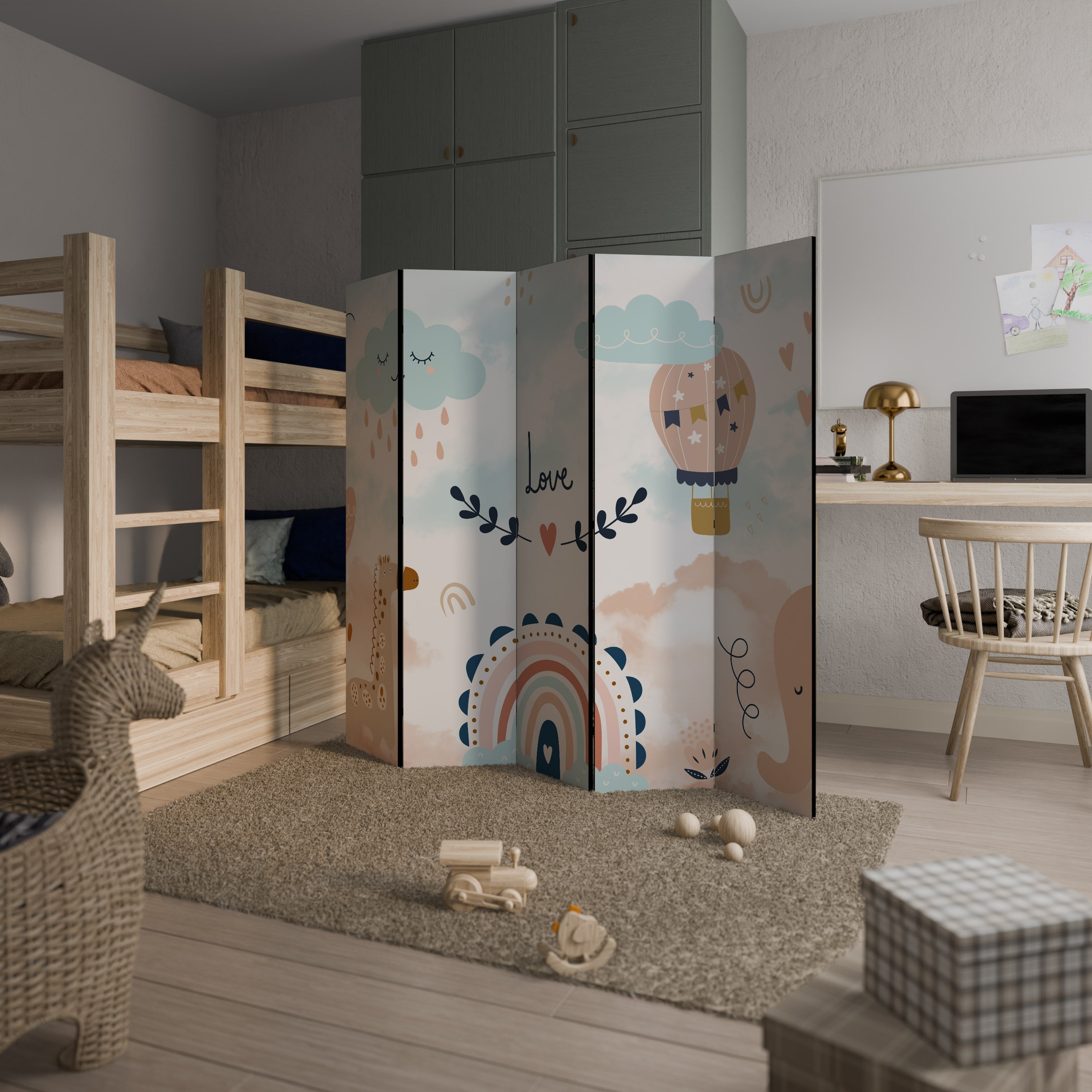 LOVELY DREAMS Dekorativer 5-teiliger Raumteiler