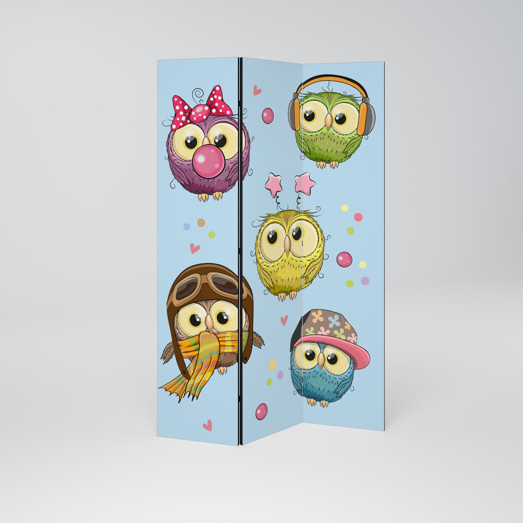 OWLY SQUAD Dekorativer 3-teiliger Raumteiler