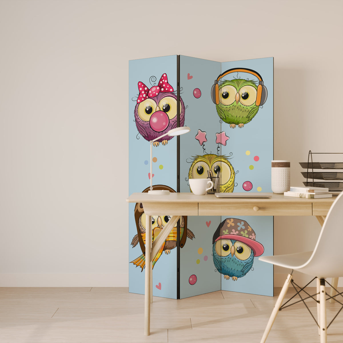 OWLY SQUAD 3-teiliger Paravent
