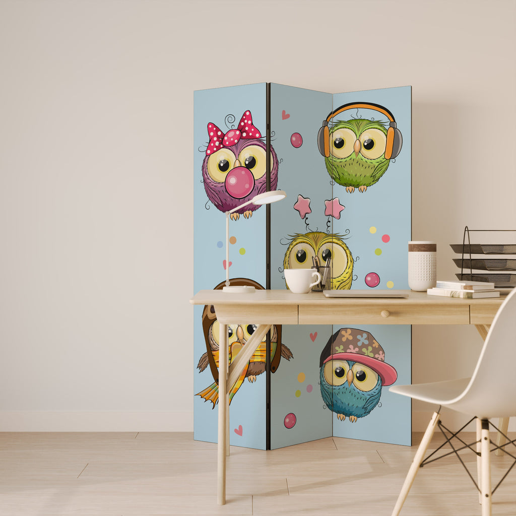 OWLY SQUAD Dekorativer 3-teiliger Raumteiler