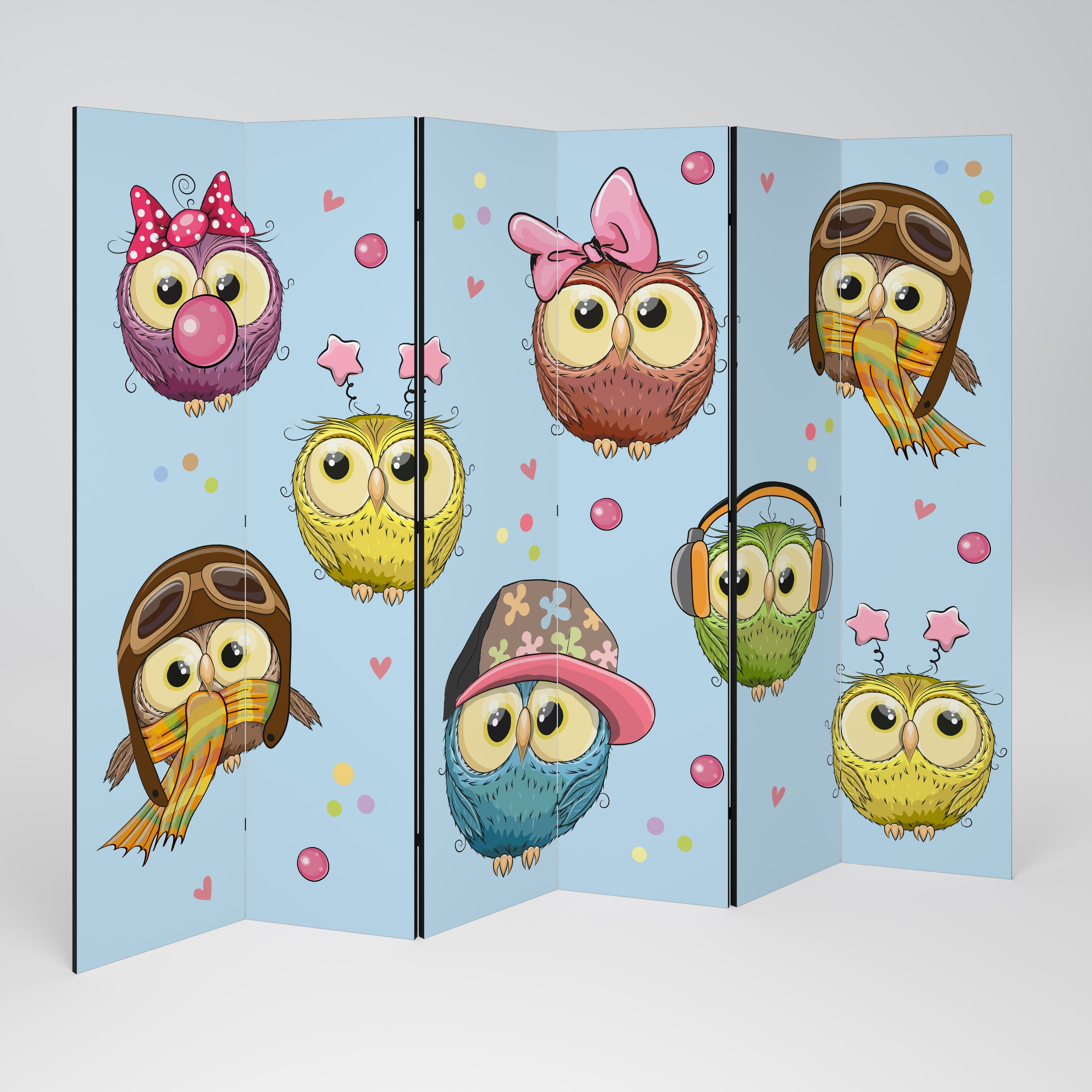 OWLY SQUAD Dekorativer 6-teiliger Raumteiler