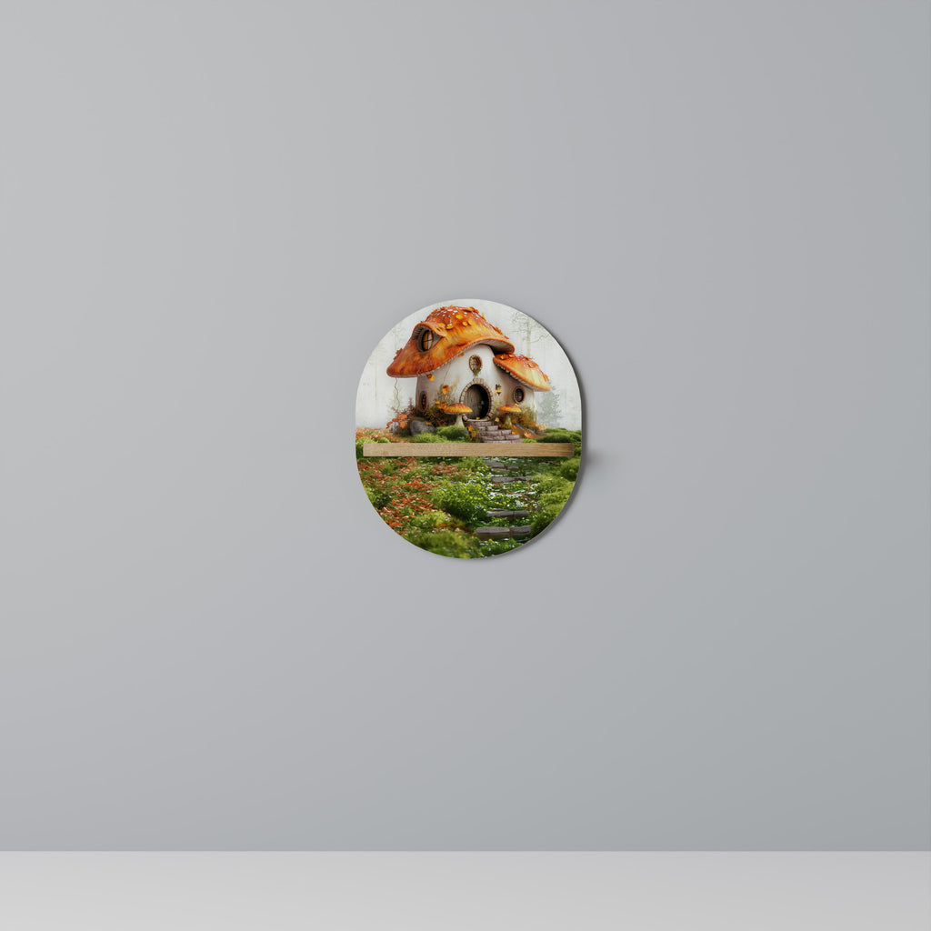 MYSTIC TOADSTOOL Ovales Kunstregal in Eichenoptik