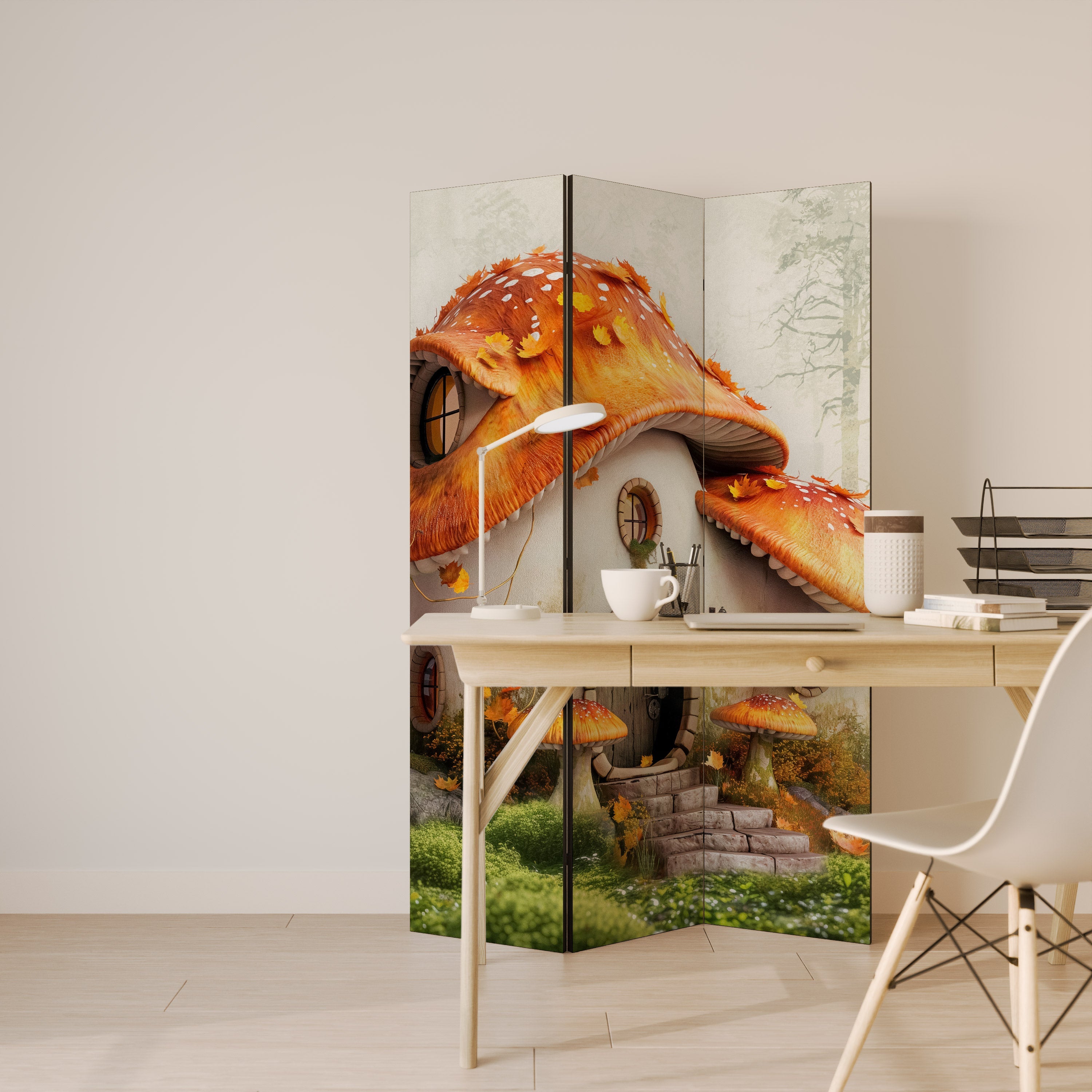 MYSTIC TOADSTOOL Dekorativer 3-teiliger Raumteiler