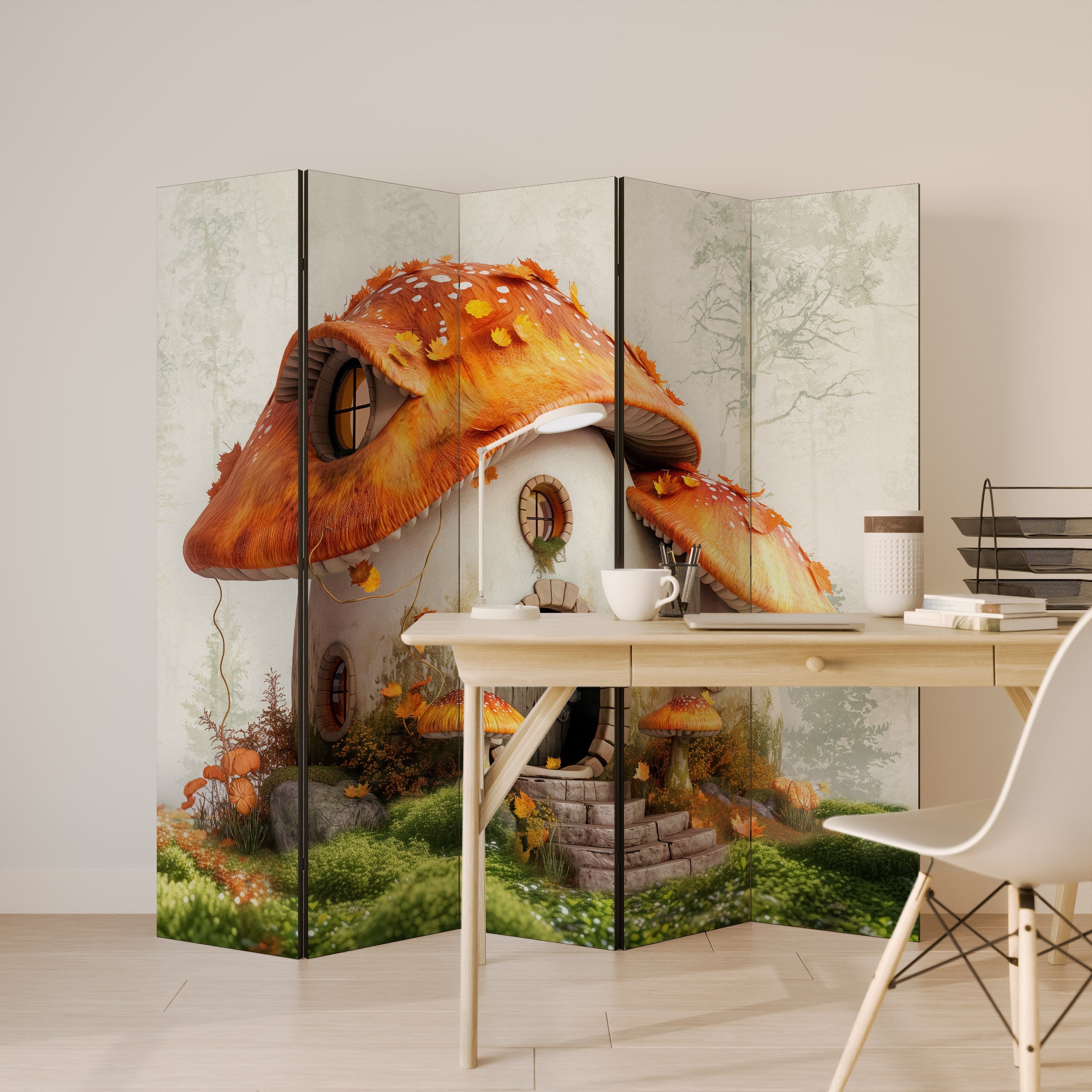 MYSTIC TOADSTOOL Dekorativer 5-teiliger Raumteiler