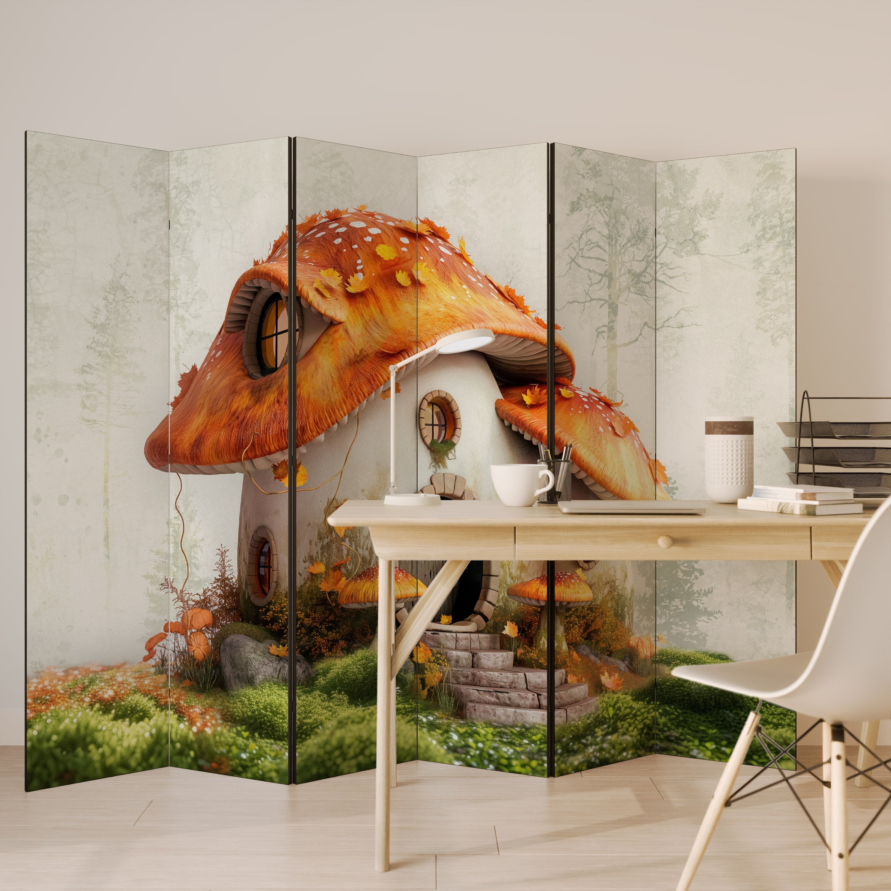 MYSTIC TOADSTOOL Dekorativer 6-teiliger Raumteiler
