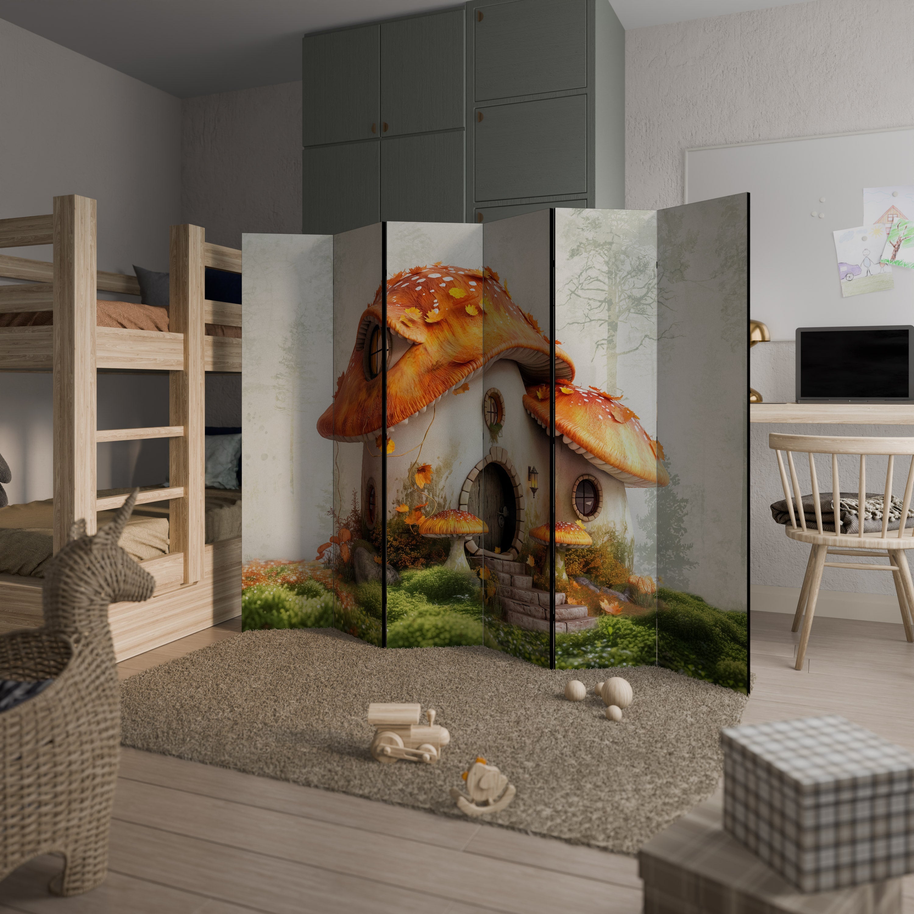 MYSTIC TOADSTOOL Dekorativer 6-teiliger Raumteiler