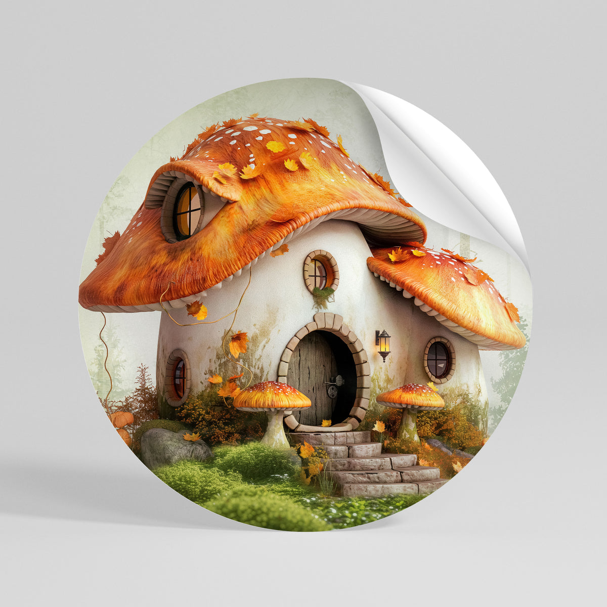 MYSTIC TOADSTOOL Runder Wandsticker zum Abziehen und Aufkleben