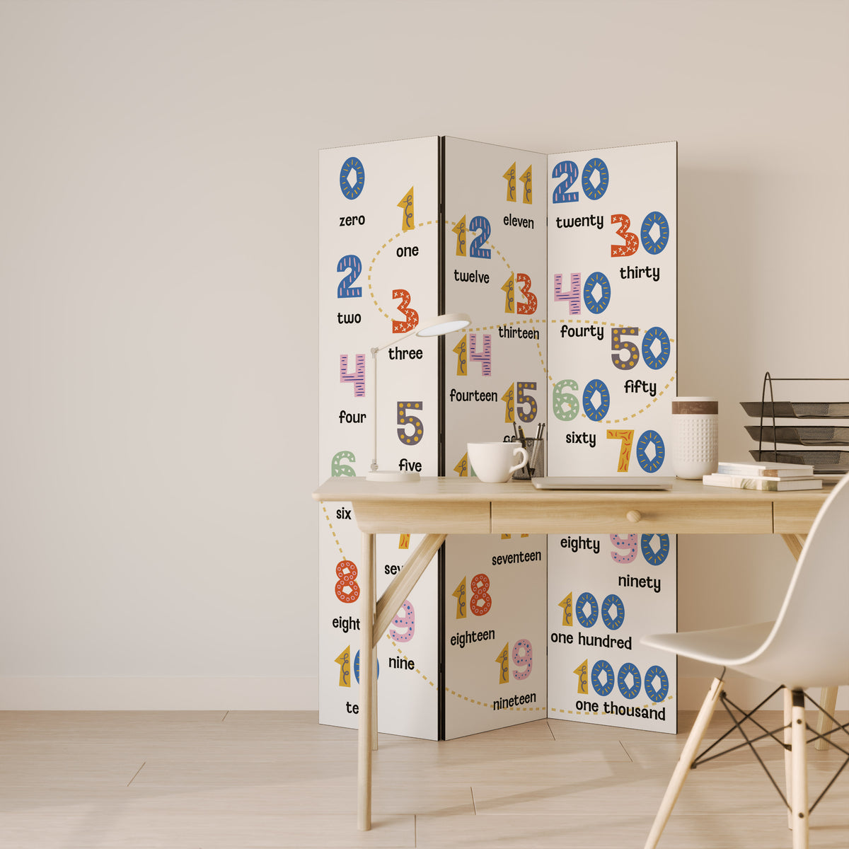 COUNTING LESSON 3-teiliger Paravent