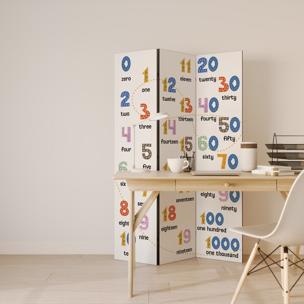 Dekorativer 3-teiliger Raumteiler „Counting Lesson“