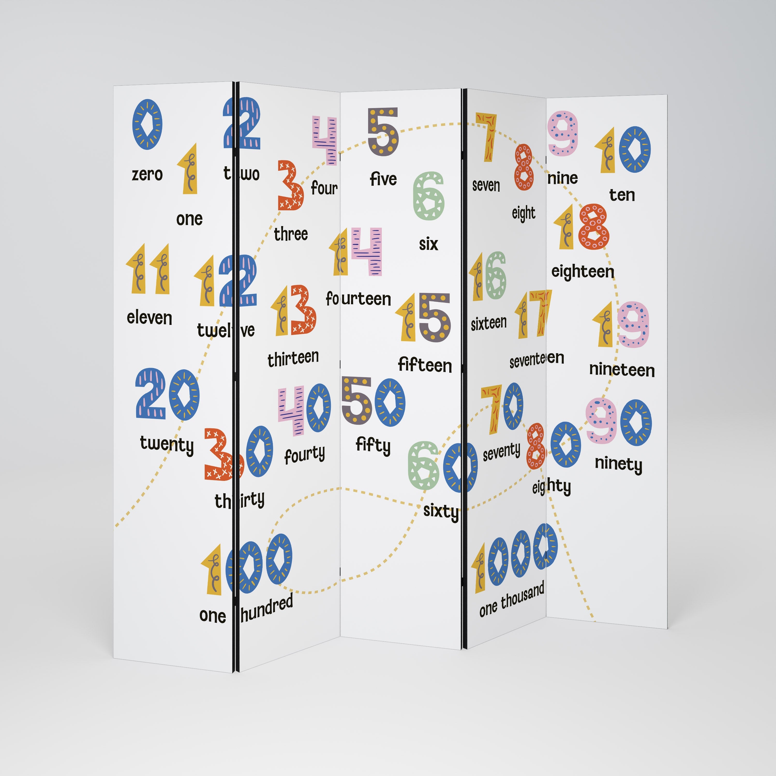 Dekorativer 5-teiliger Raumteiler „Counting Lesson“