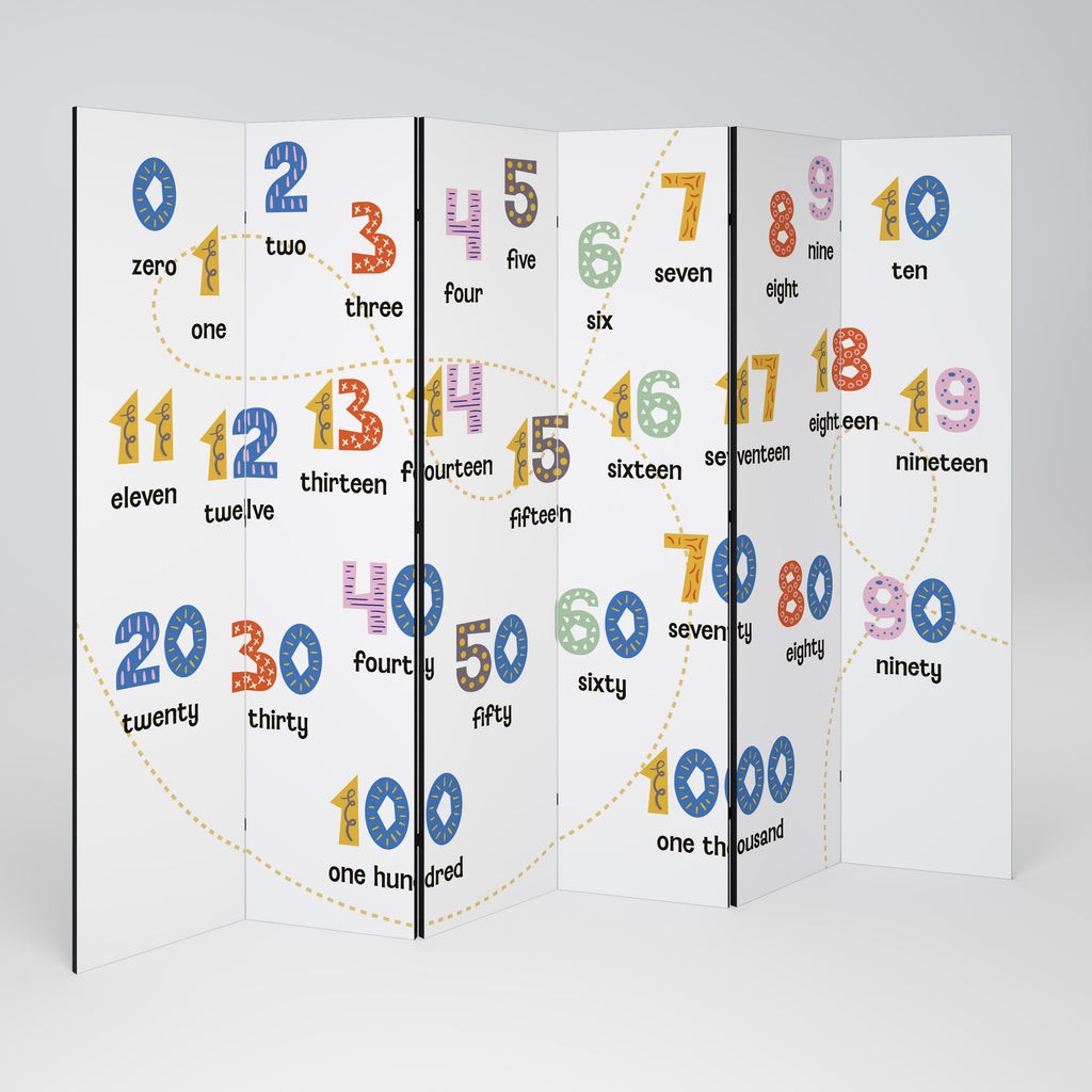 Dekorativer 6-teiliger Raumteiler „Counting Lesson“
