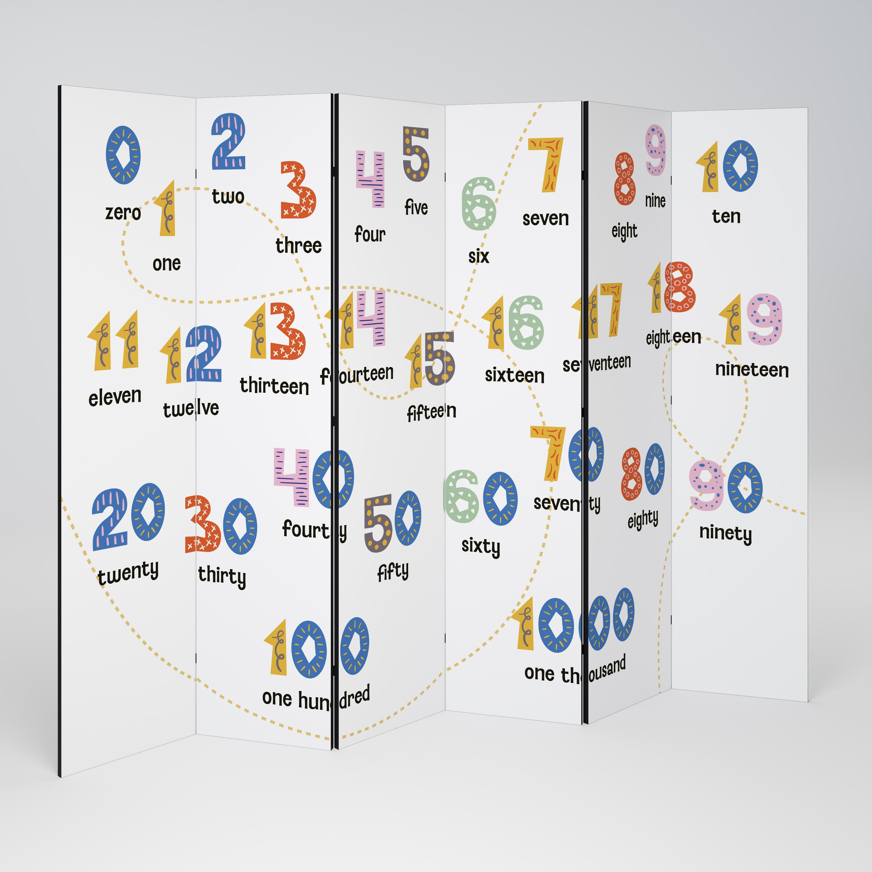 Dekorativer 6-teiliger Raumteiler „Counting Lesson“