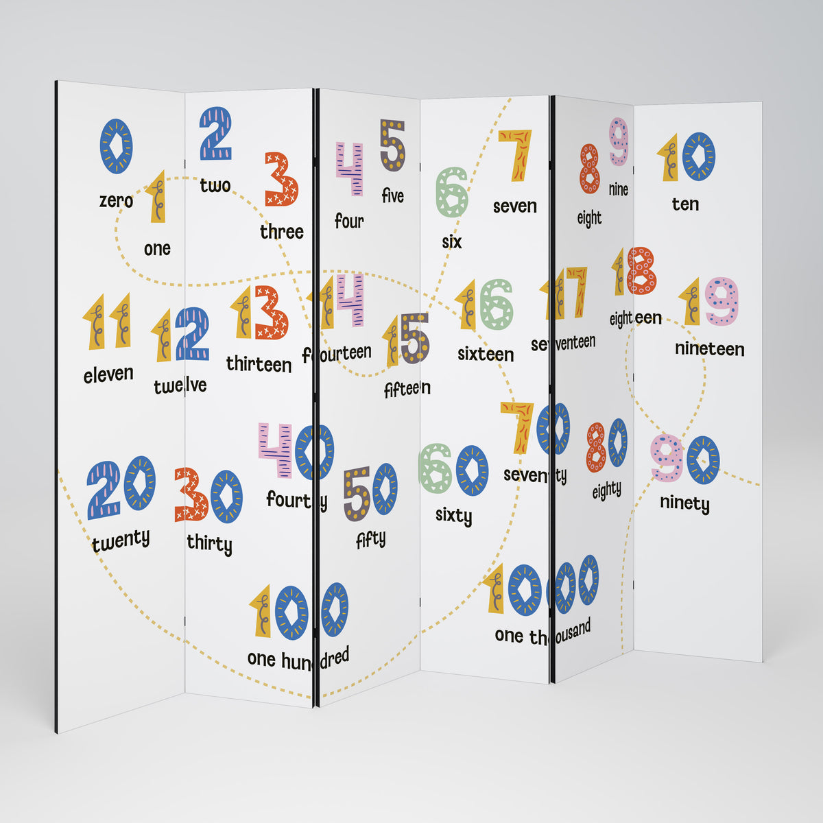 COUNTING LESSON 6-teiliger Paravent