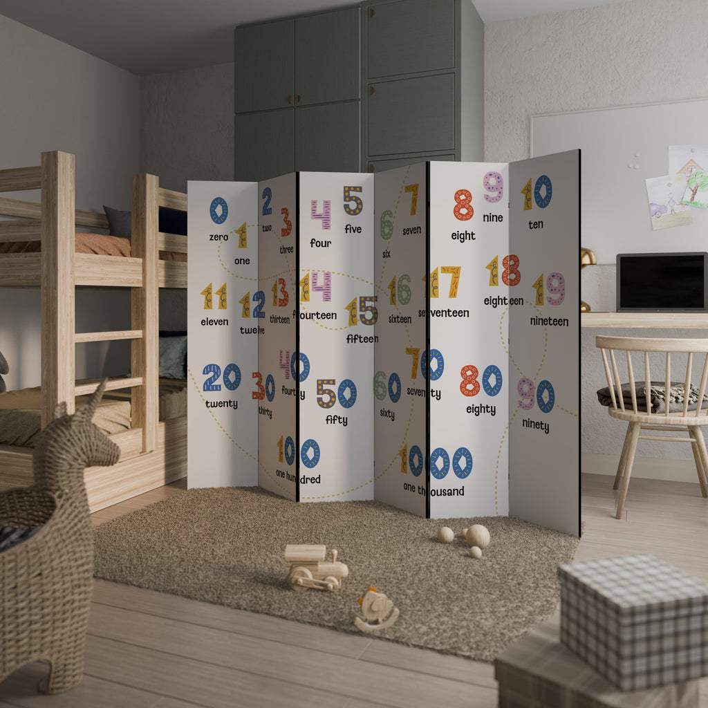 Dekorativer 6-teiliger Raumteiler „Counting Lesson“