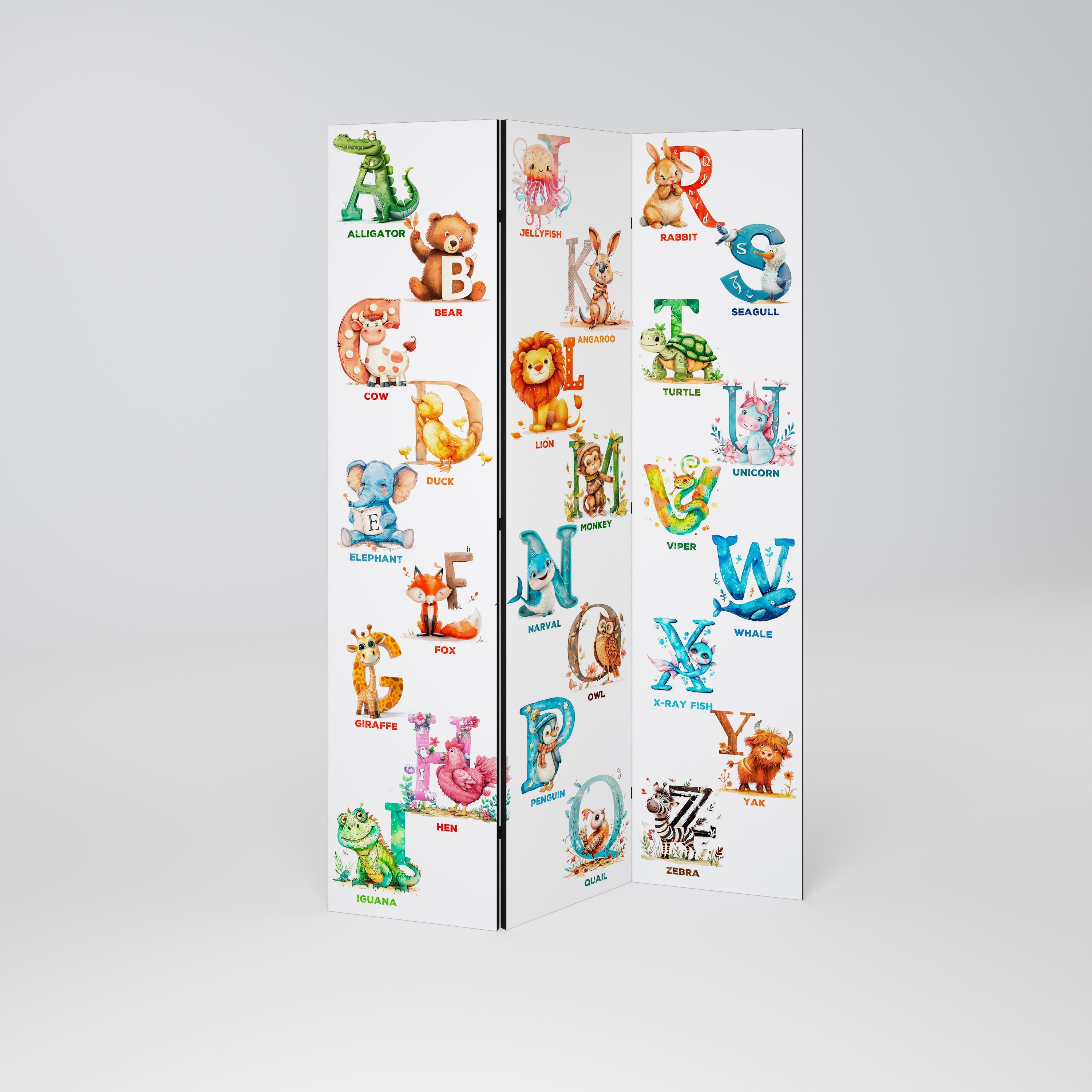 JOYFUL LETTERS Dekorativer 3-teiliger Raumteiler