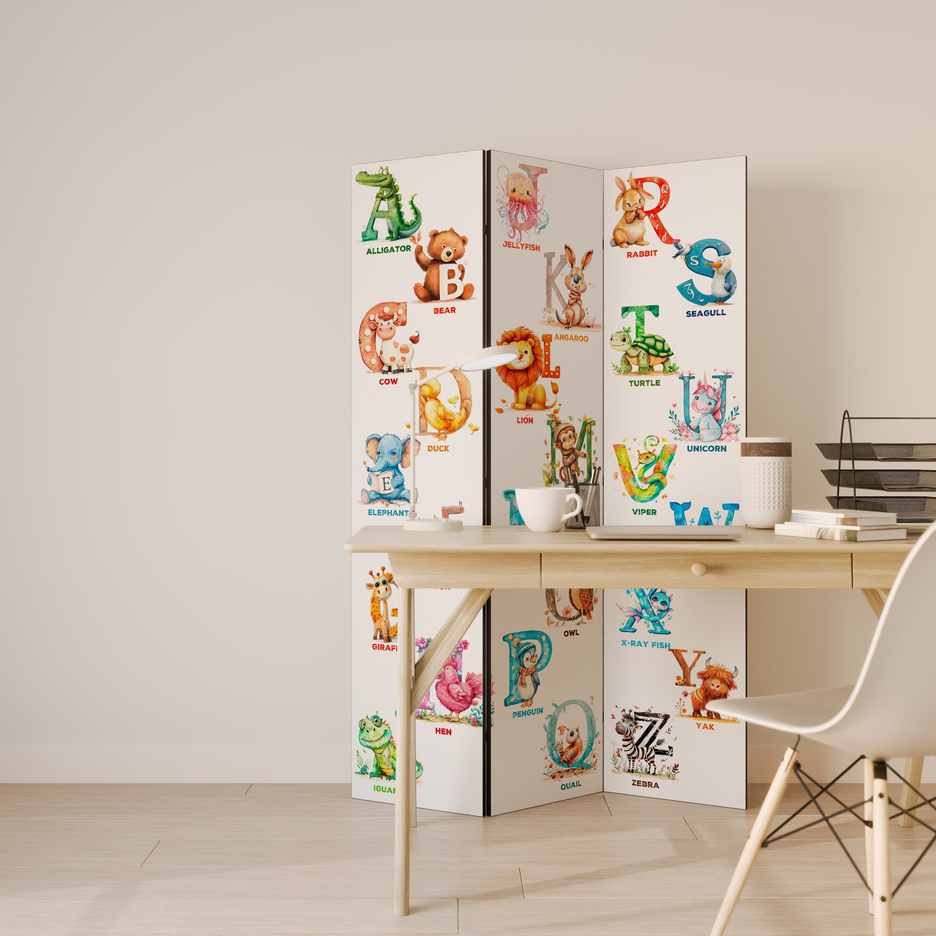 JOYFUL LETTERS Dekorativer 3-teiliger Raumteiler