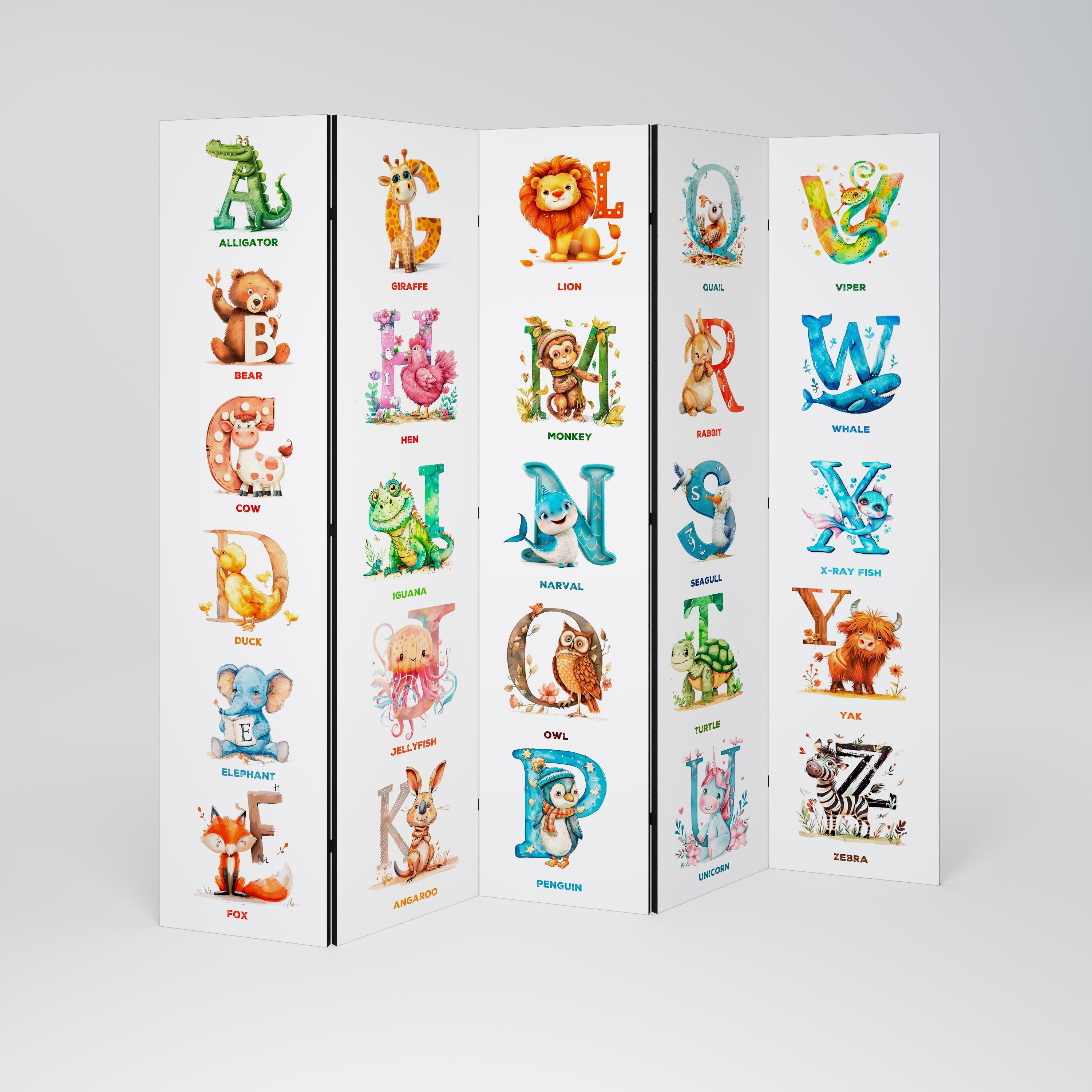 JOYFUL LETTERS Dekorativer 5-teiliger Raumteiler