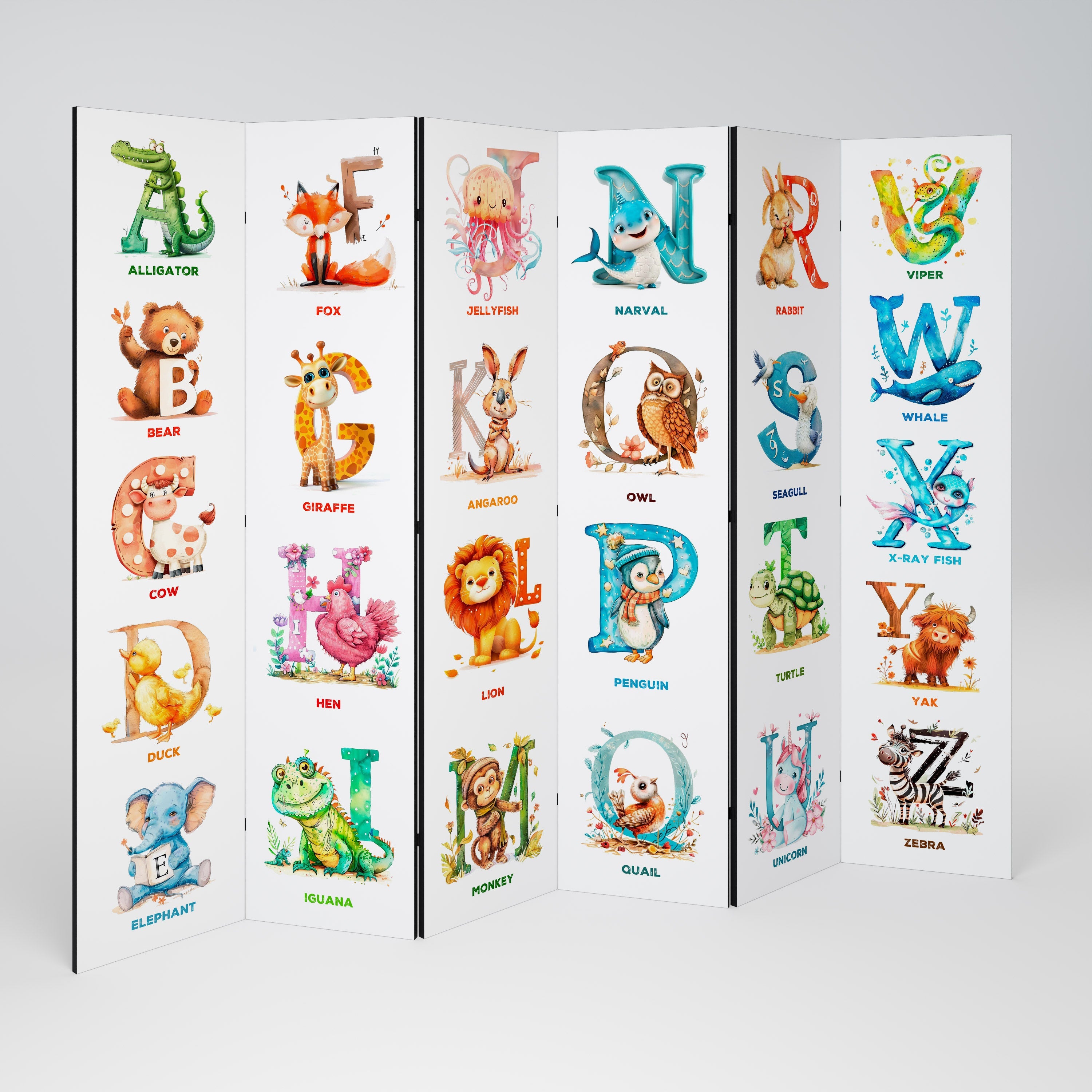 JOYFUL LETTERS Dekorativer 6-teiliger Raumteiler