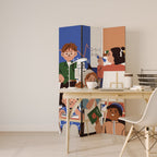 SCHOOL VIBE Dekorativer Paravent - 3-teilig