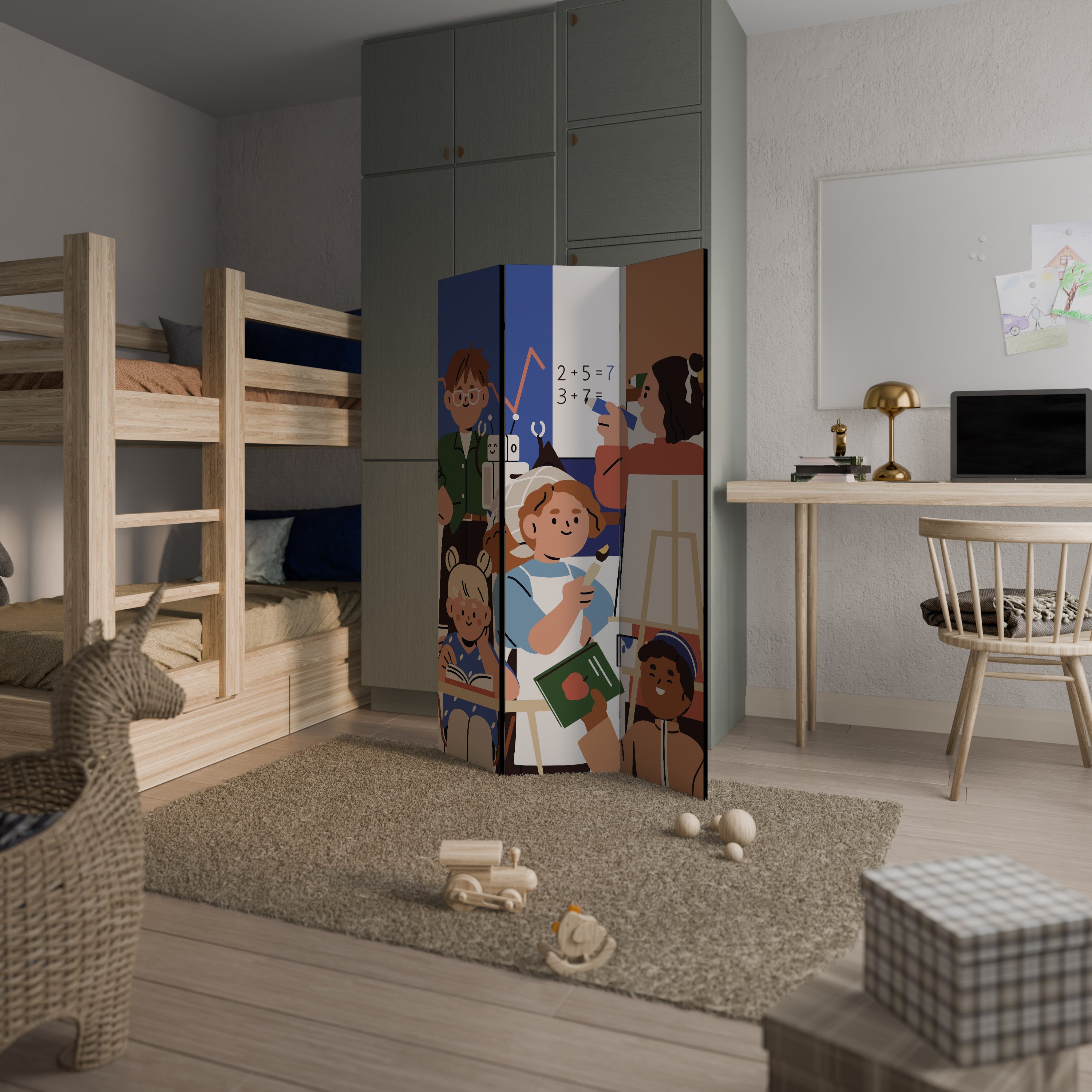 SCHOOL VIBE 3-teiliger Paravent