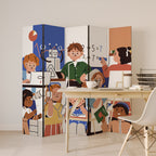 SCHOOL VIBE Dekorativer Paravent - 5-teilig