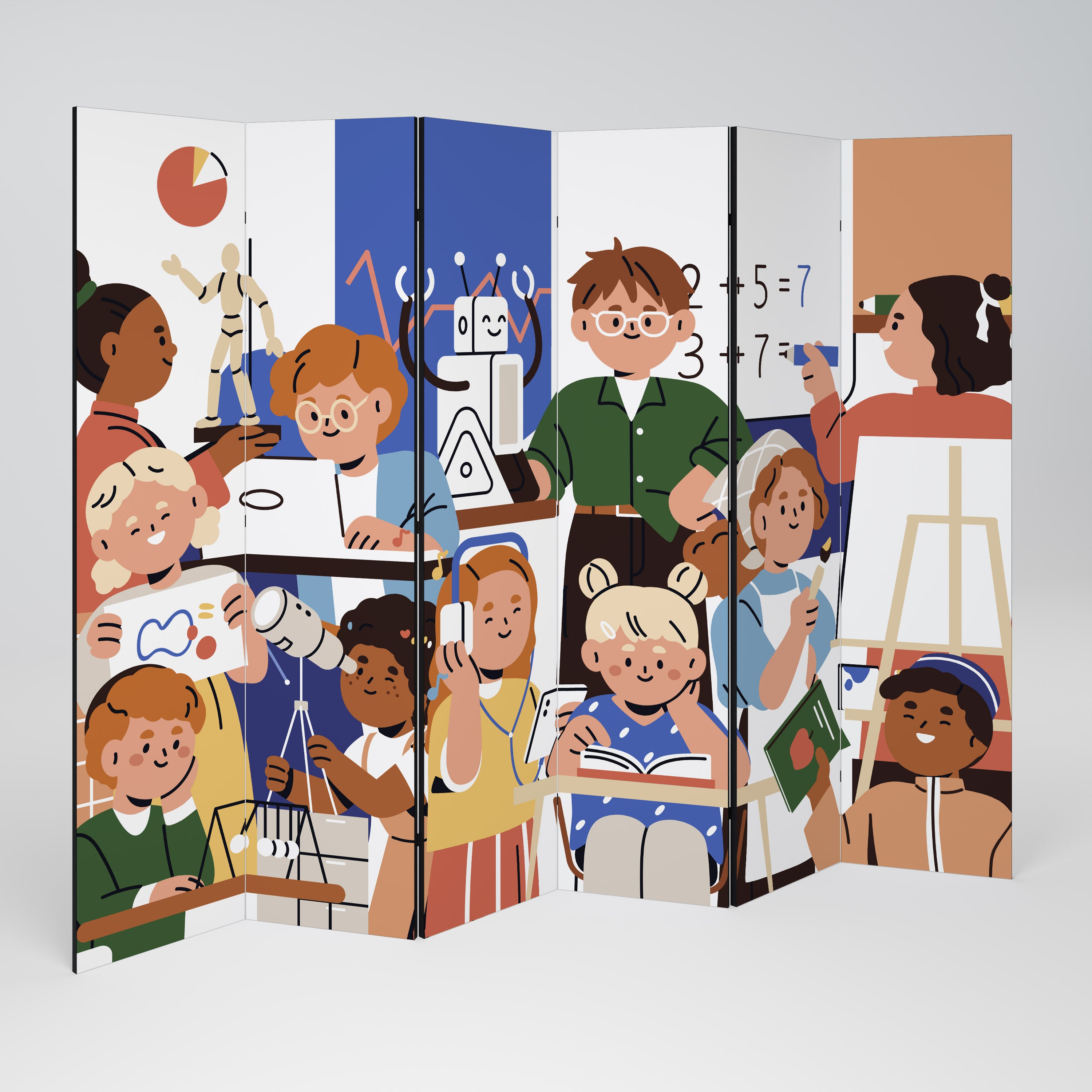 SCHOOL VIBE 6-Panel Room Divider