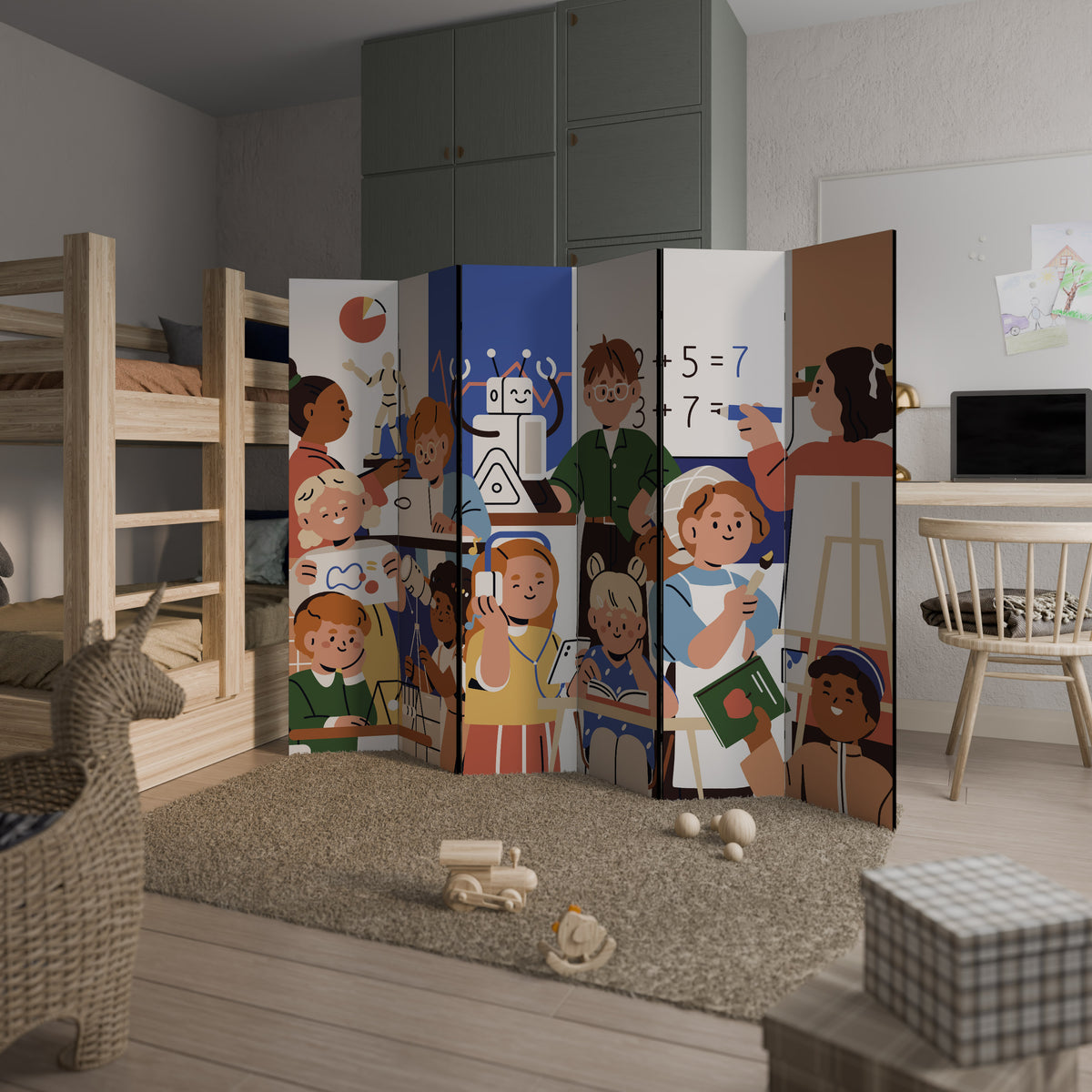 SCHOOL VIBE 6-Panel Room Divider