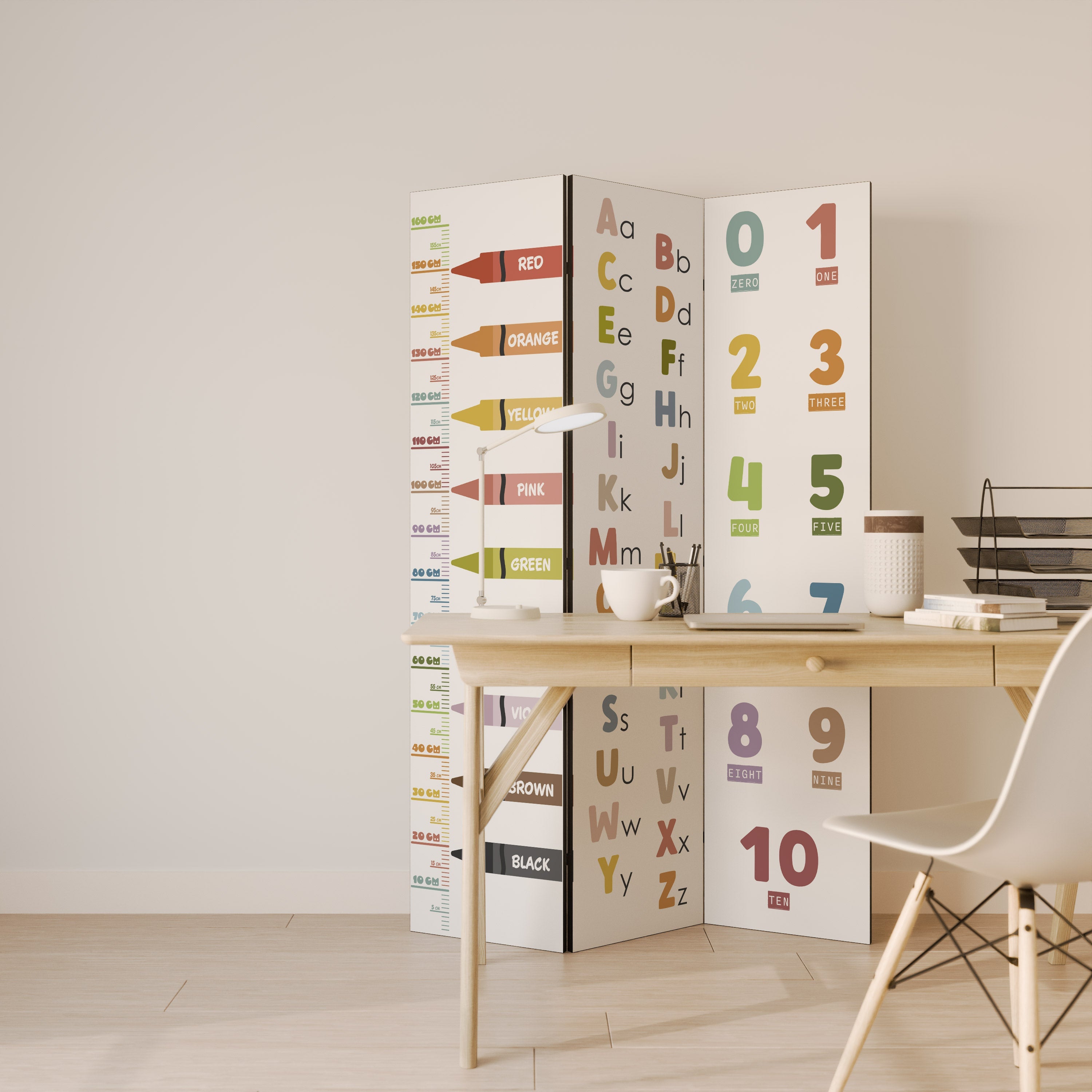 HAPPY LANGUAGE Dekorativer 3-teiliger Raumteiler