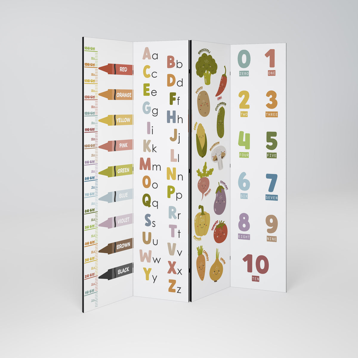 HAPPY LANGUAGE 4-teiliger Paravent