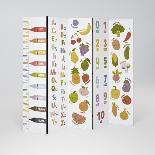 HAPPY LANGUAGE 5-Panel Room Divider