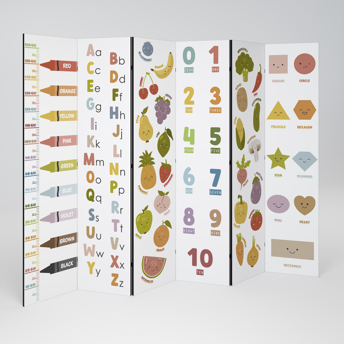 HAPPY LANGUAGE 6-teiliger Paravent