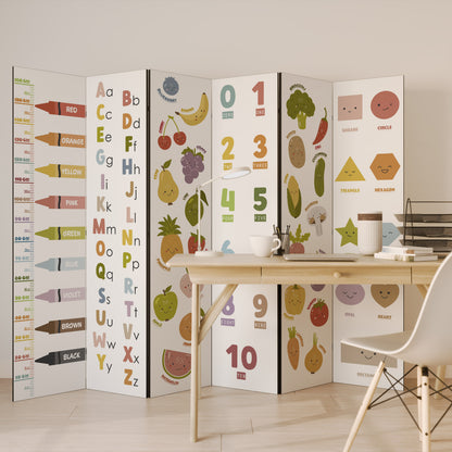 HAPPY LANGUAGE 6-Panel Room Divider