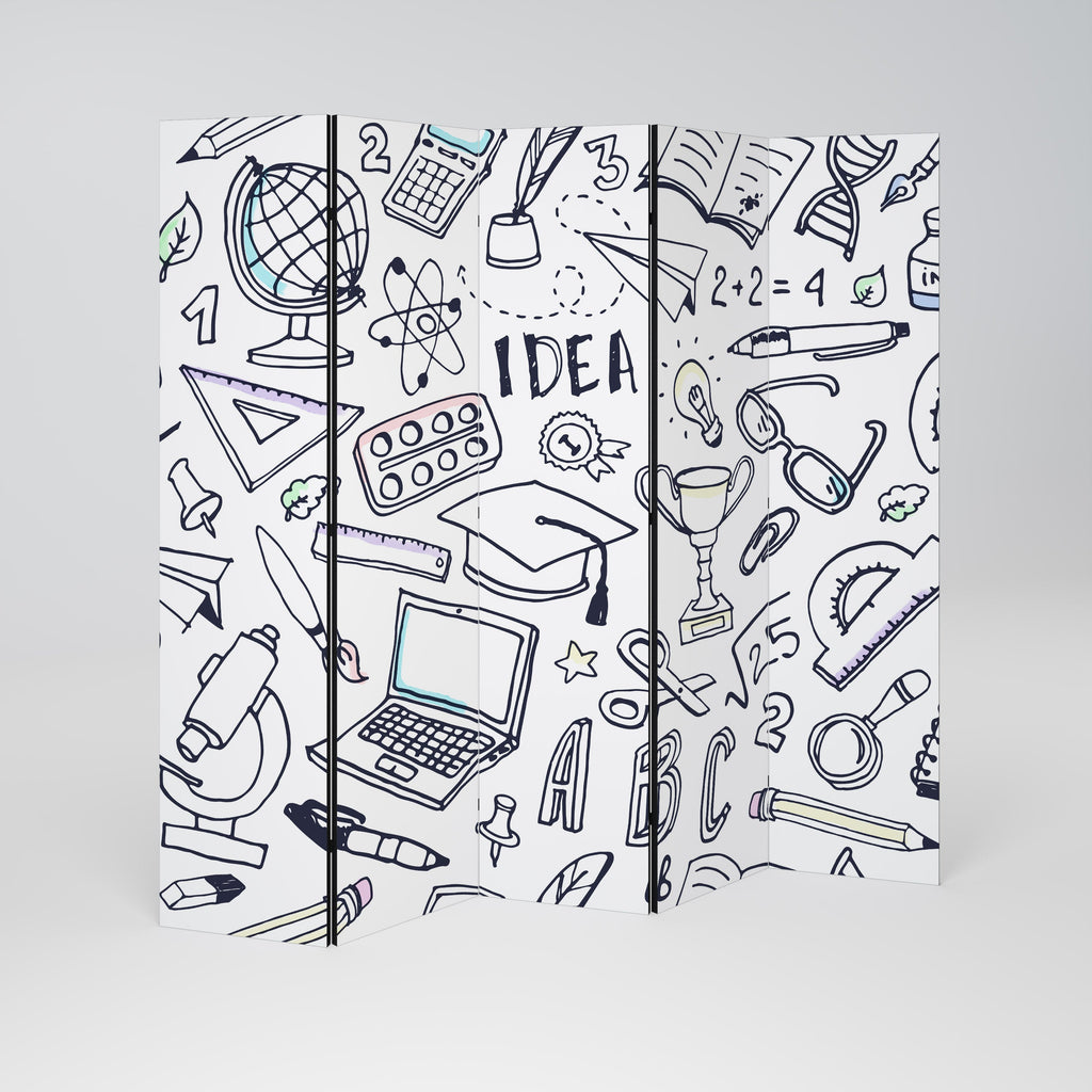 SCHOOL STUFF Dekorativer 5-teiliger Raumteiler