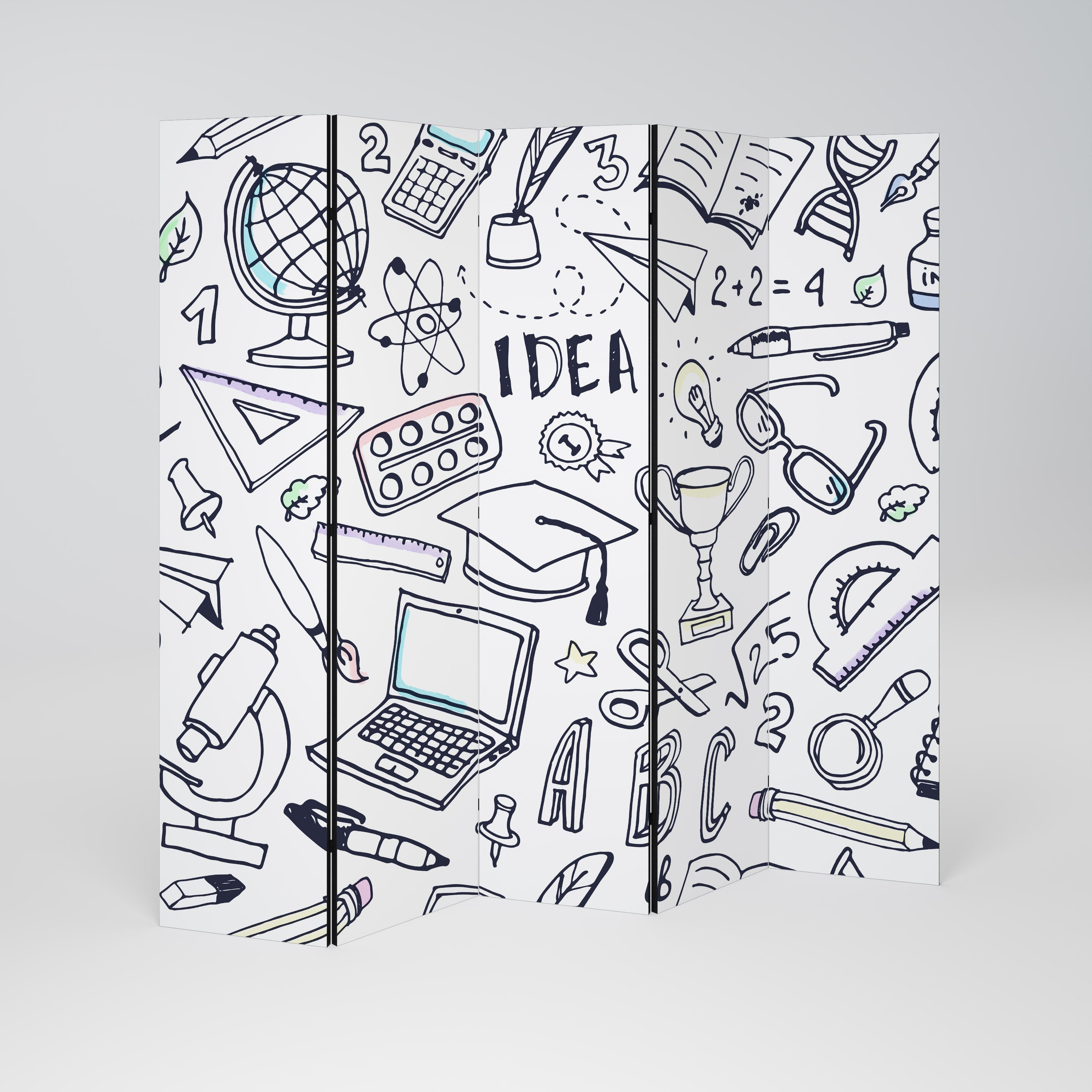 SCHOOL STUFF Dekorativer 5-teiliger Raumteiler