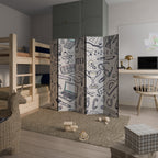 SCHOOL STUFF Dekorativer Paravent - 5-teilig