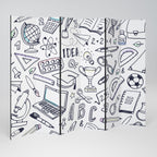 SCHOOL STUFF Dekorativer Paravent - 6-teilig