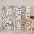 SCHOOL STUFF Dekorativer Paravent - 6-teilig