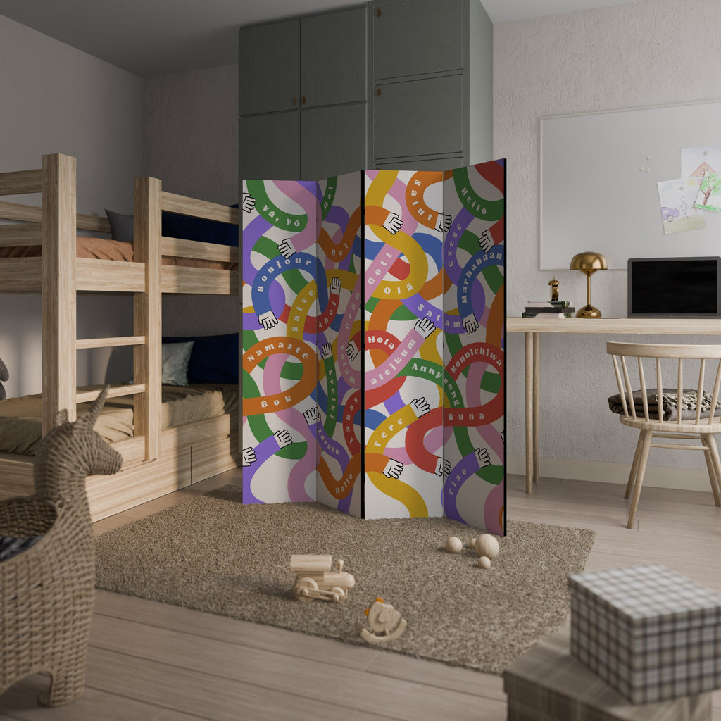 HELLO THERE Dekorativer 4-teiliger Raumteiler