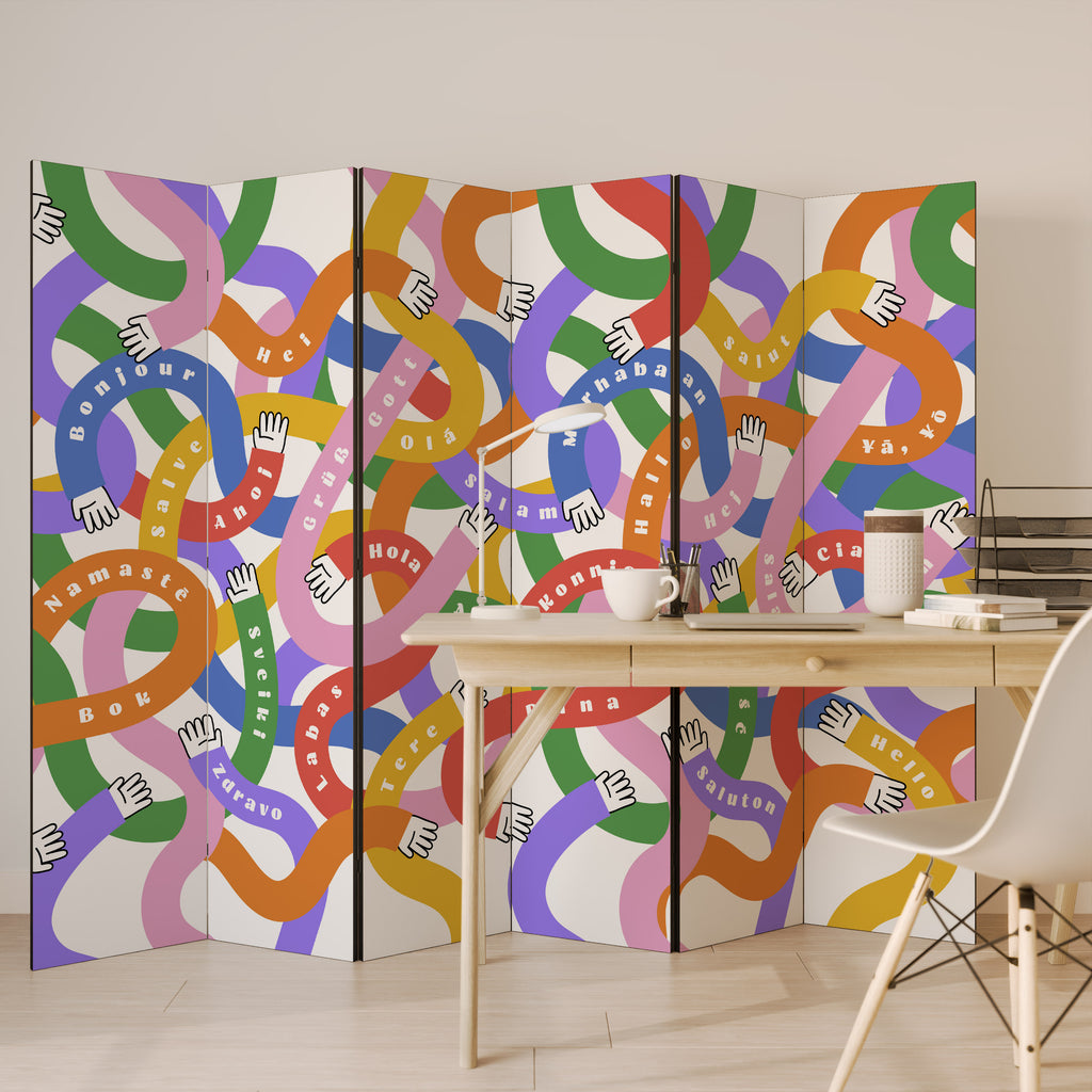 HELLO THERE 6-teiliger Paravent