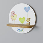 BALLOON FRIENDS Rundes Kunstregal in Eiche-Optik