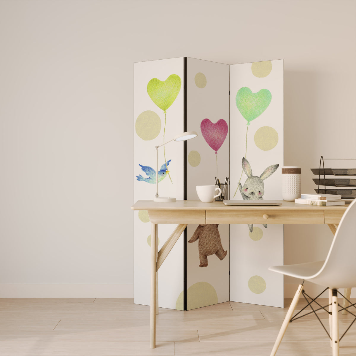 BALLOON FRIENDS 3-Panel Room Divider