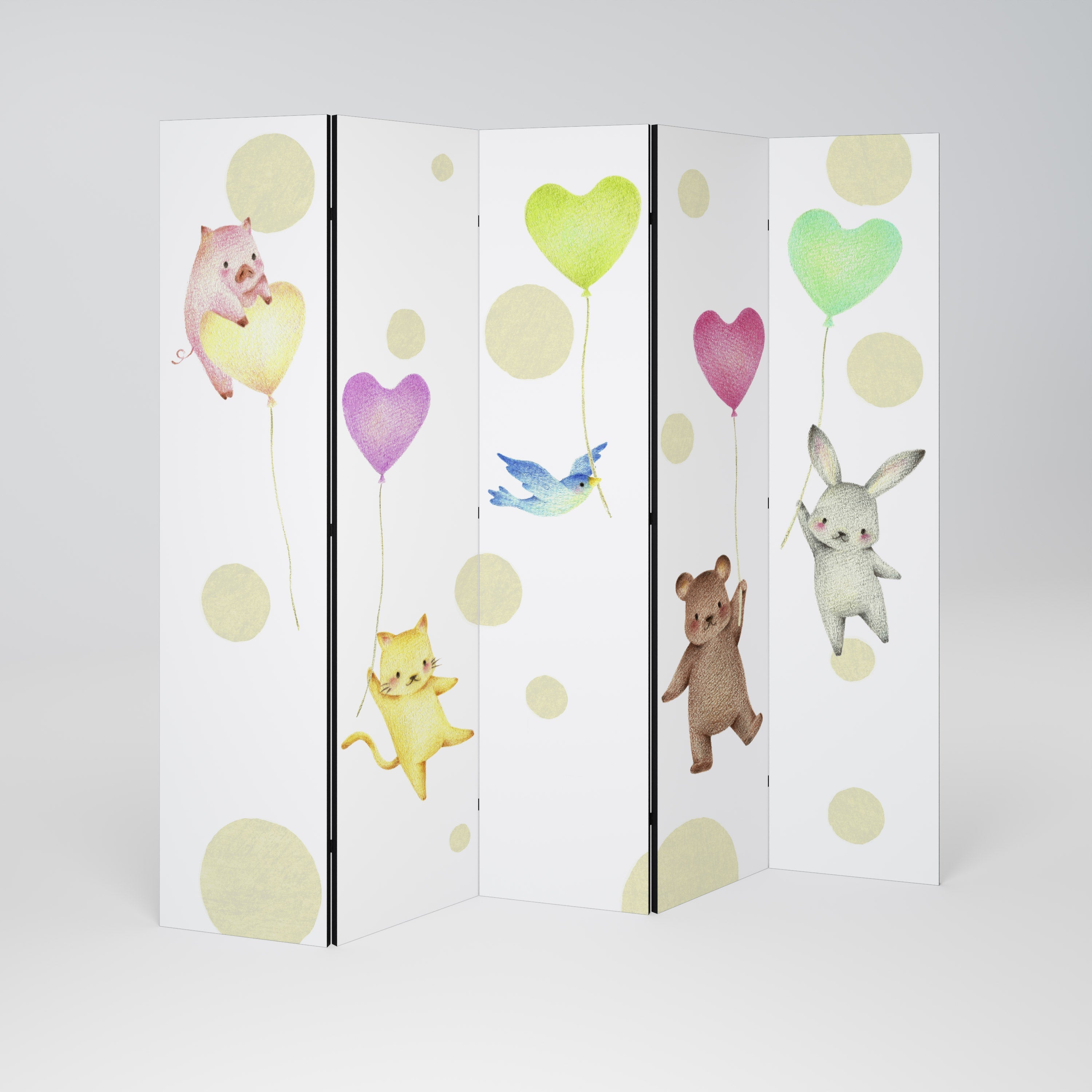BALLOON FRIENDS Dekorativer 5-teiliger Raumteiler
