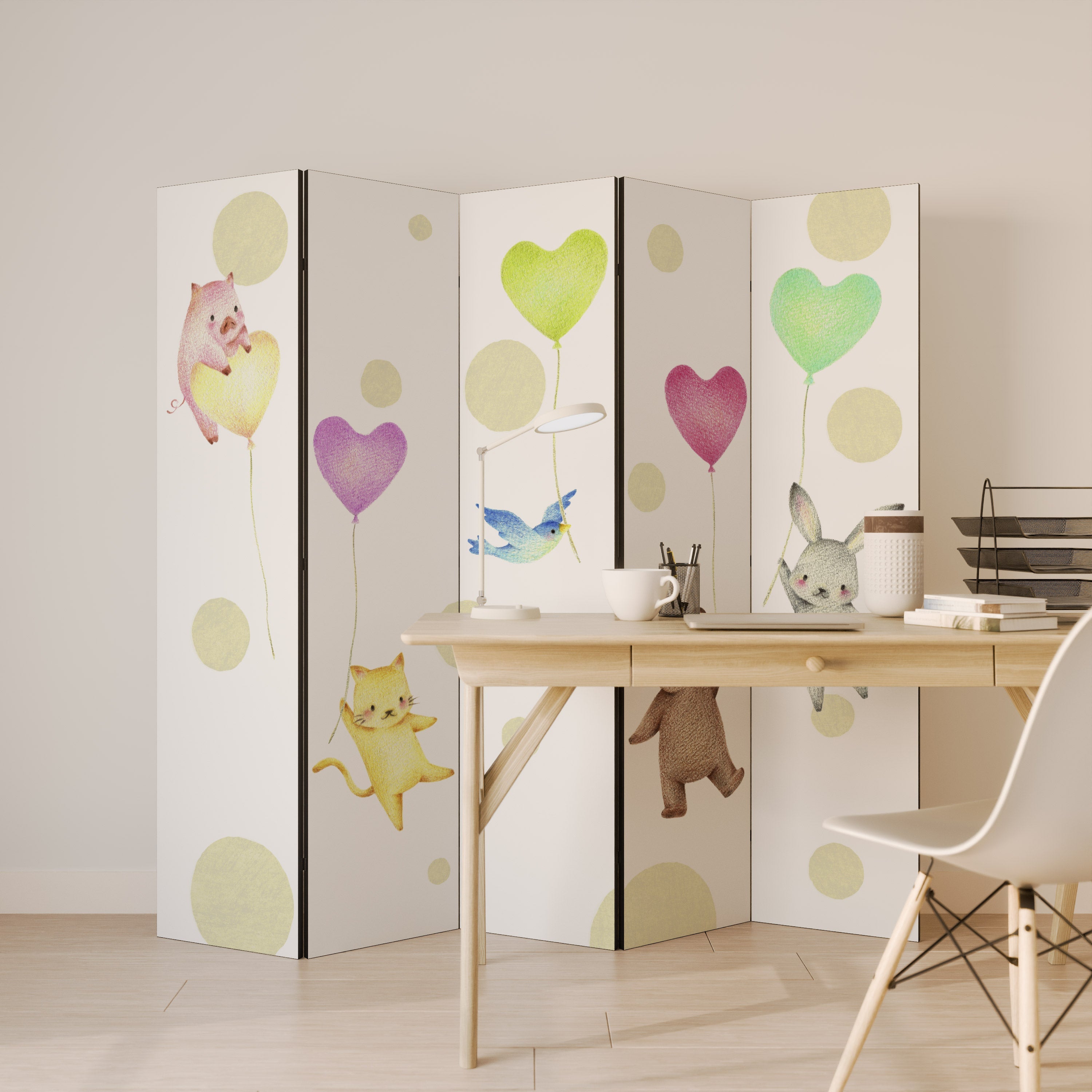 BALLOON FRIENDS Dekorativer 5-teiliger Raumteiler