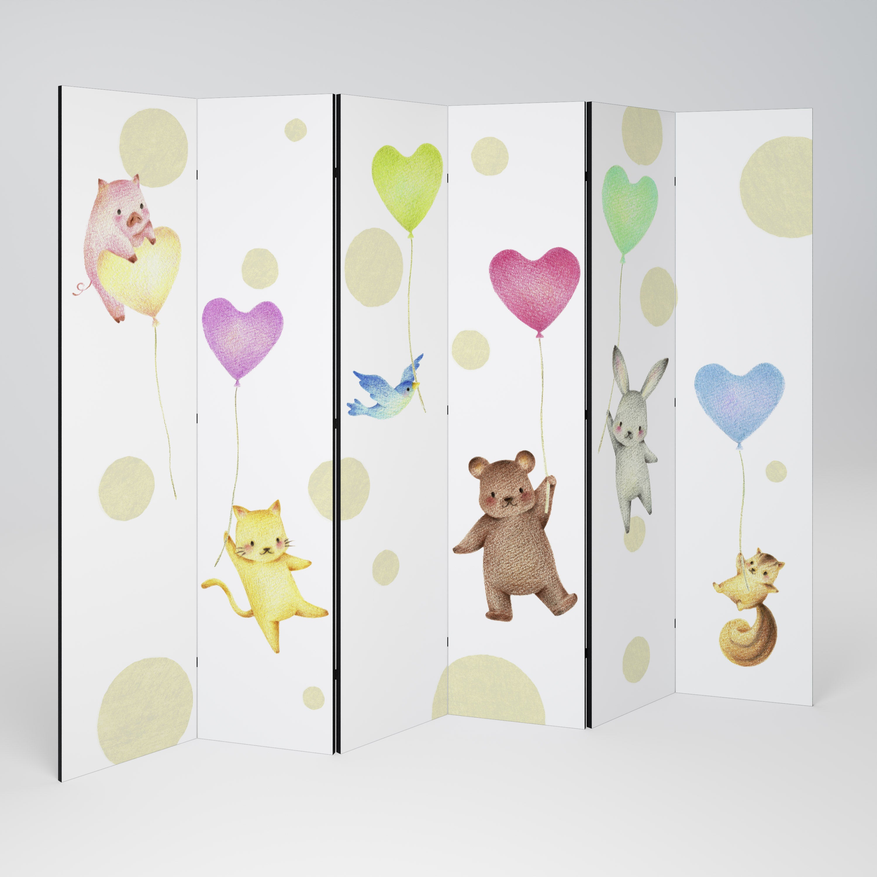 BALLOON FRIENDS 6-Panel Room Divider