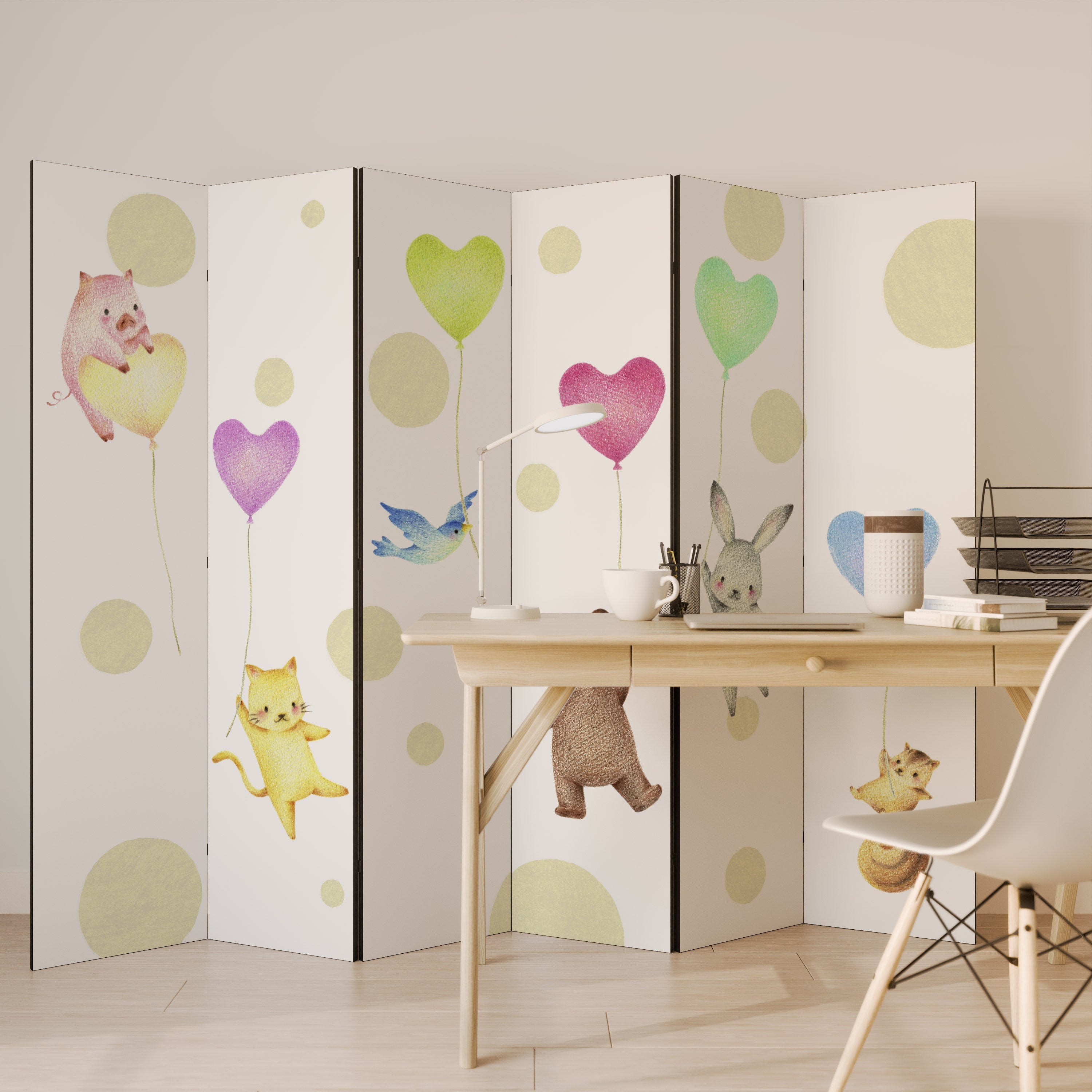 BALLOON FRIENDS Dekorativer 6-teiliger Raumteiler