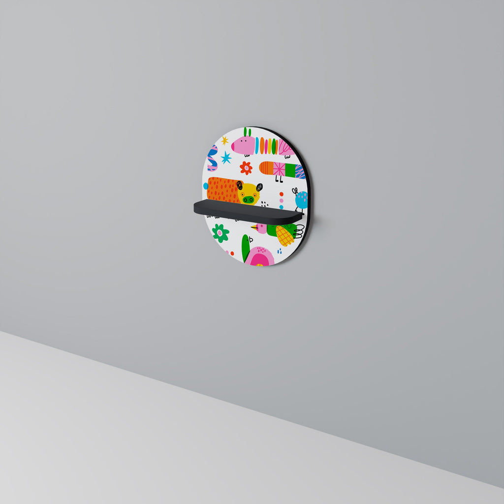 POWER OF IMAGINATION Oval Art Shelf In Black Finish