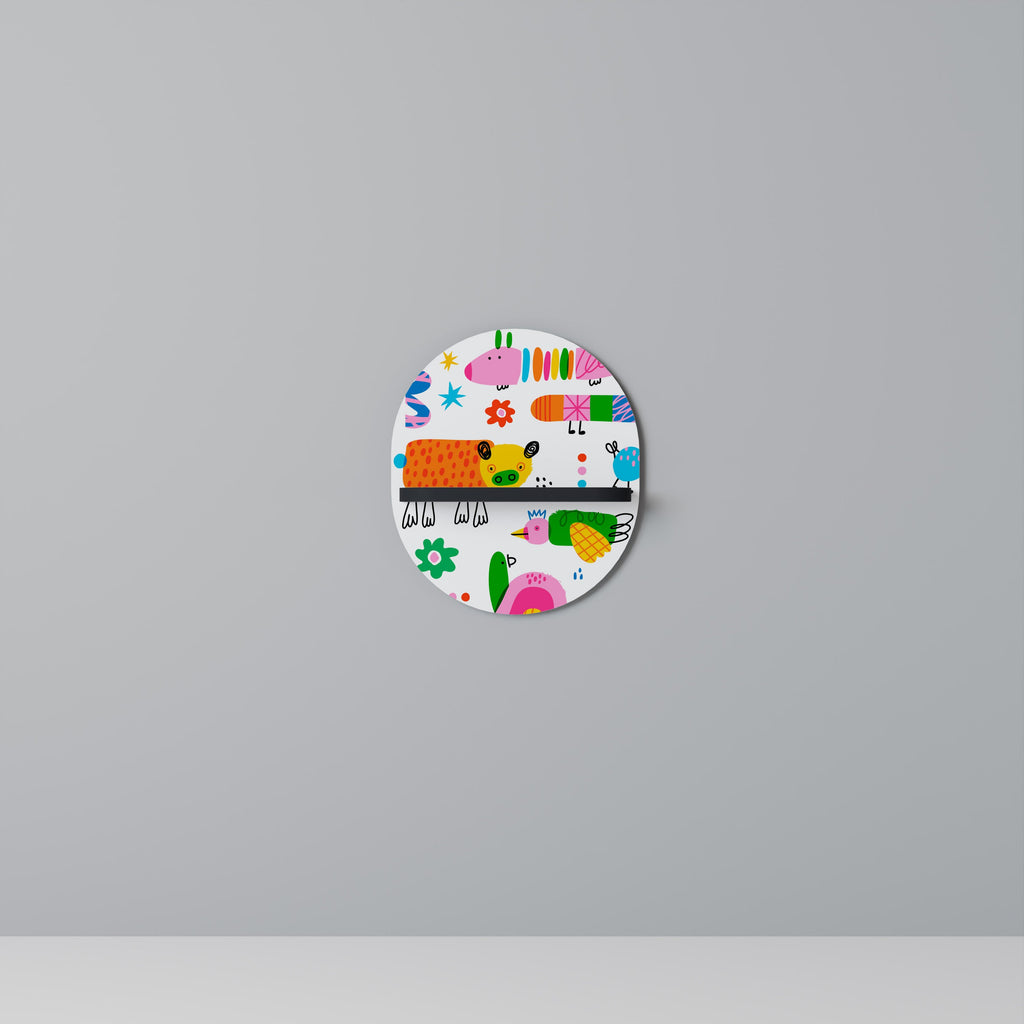 POWER OF IMAGINATION Oval Art Shelf In Black Finish