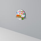 POWER OF IMAGINATION Rundes Kunstregal in Eiche-Optik